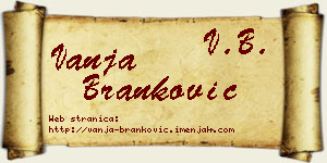 Vanja Branković vizit kartica